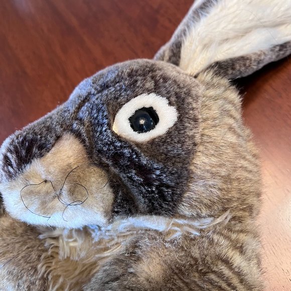 Folkmanis Rabbit Stage Puppet Long Eared Bunny Hand Puppet Realistic Brown 19” - Picture 5 of 9